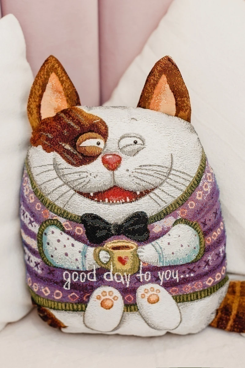 Подушка декоративная игрушка Мурзик 30*35 (бежевый)