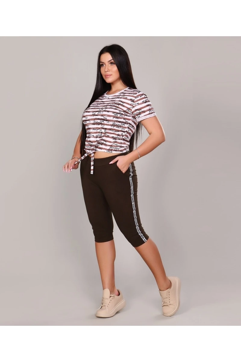 Костюм с бриджами с бриджами Fashion sports 376 (шоколадный)
