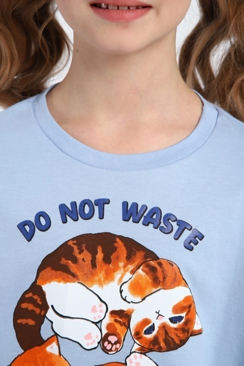 Пижама с шортами ПД-019-077 (голубой/голубой)