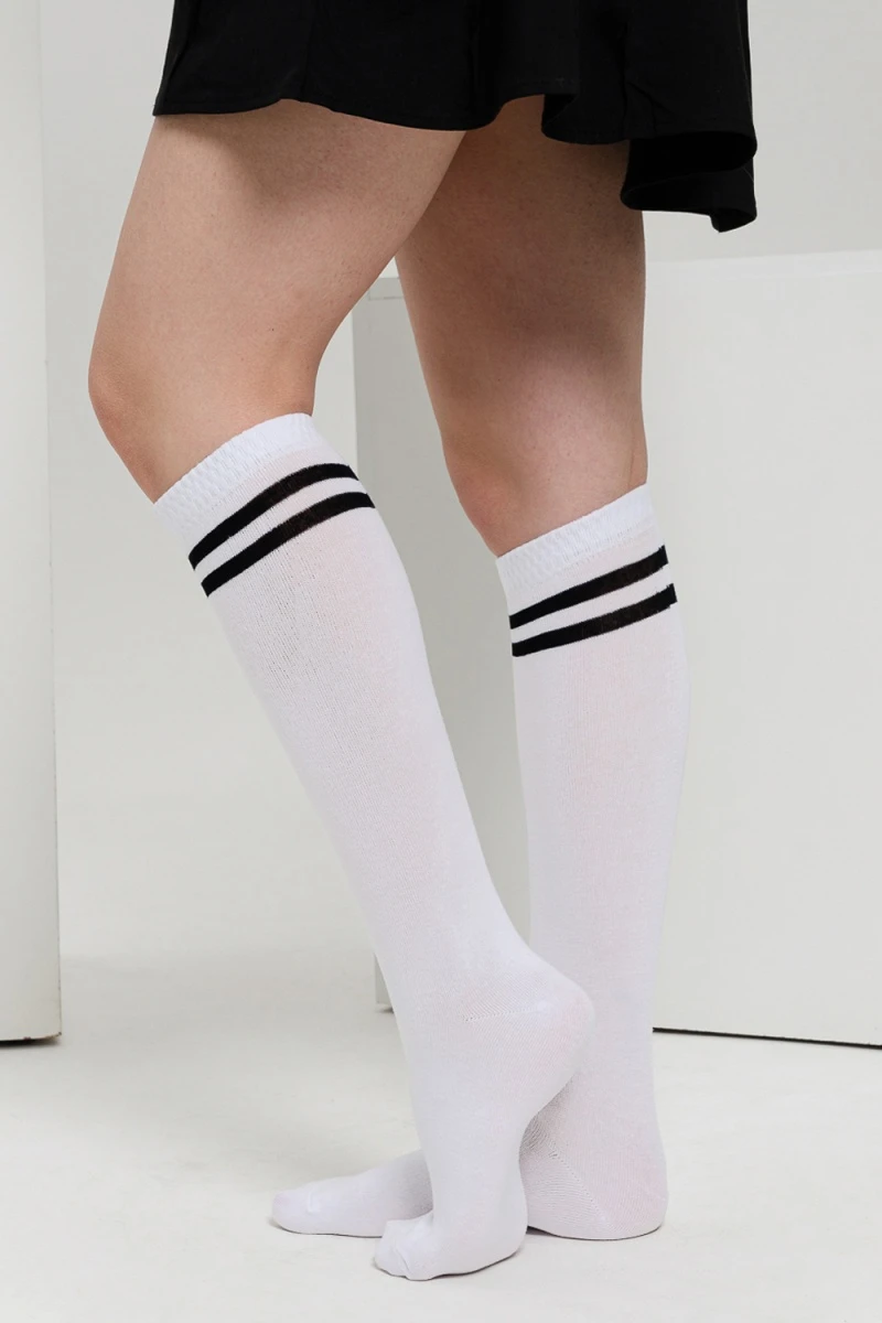 Гольфы Графика (2 полосы) (набор 2 пары) (белый)