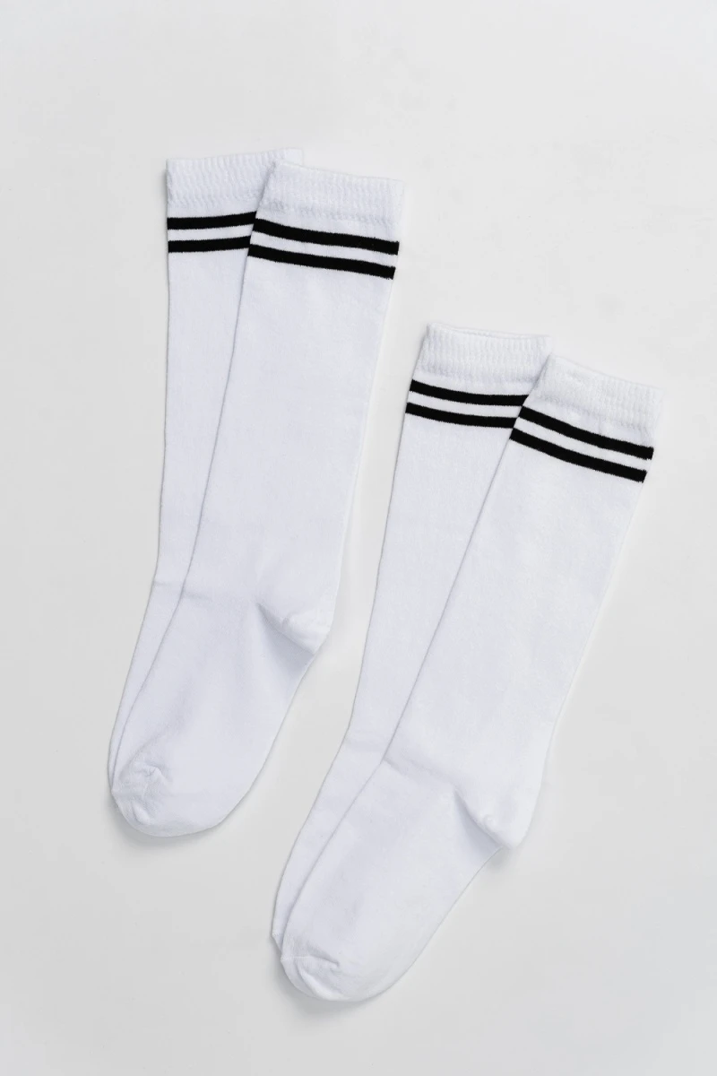 Гольфы Графика (2 полосы) (набор 2 пары) (белый)