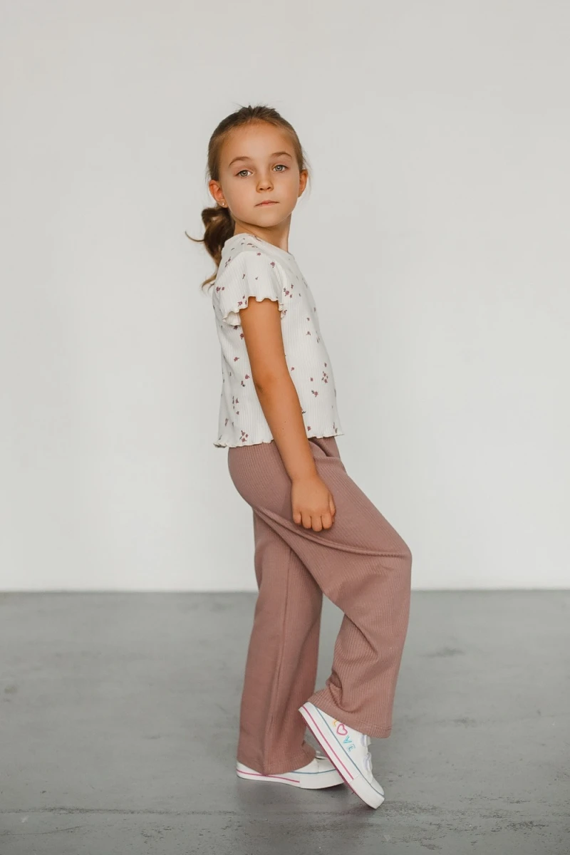 Футболка в рубчик 5-164 (молочный)