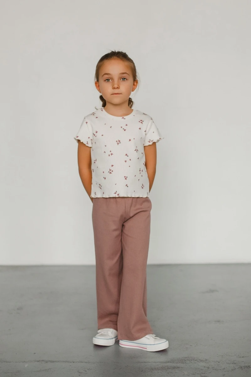 Футболка в рубчик 5-164 (молочный)