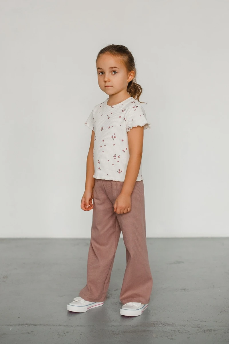 Футболка в рубчик 5-164 (молочный)