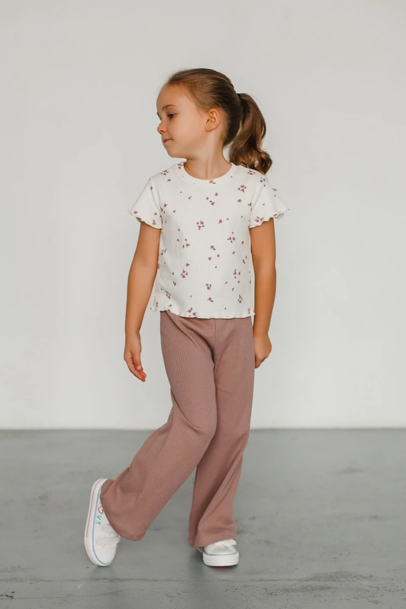 Футболка в рубчик 5-164 (молочный)