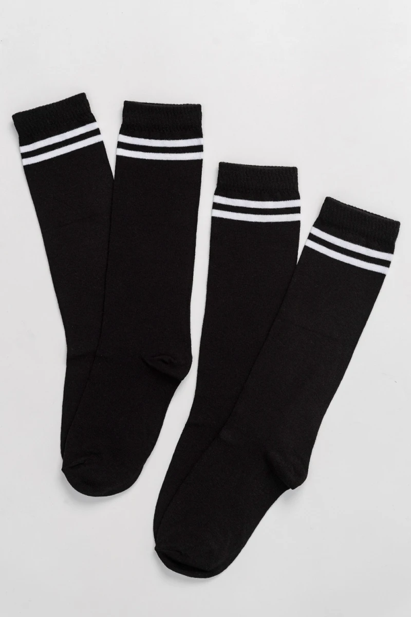 Гольфы Графика (2 полосы) (набор 2 пары) (черный)