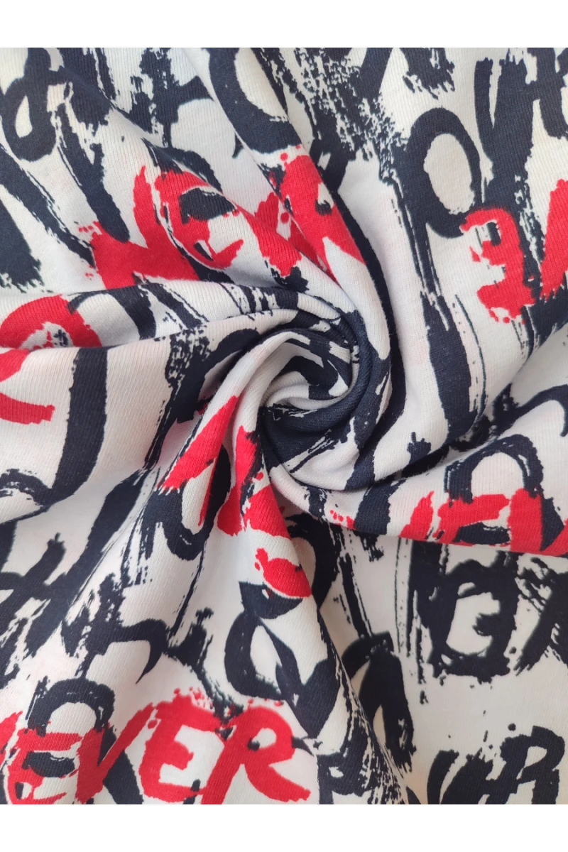 Детская футболка 33064 (черная надпись/молочный)