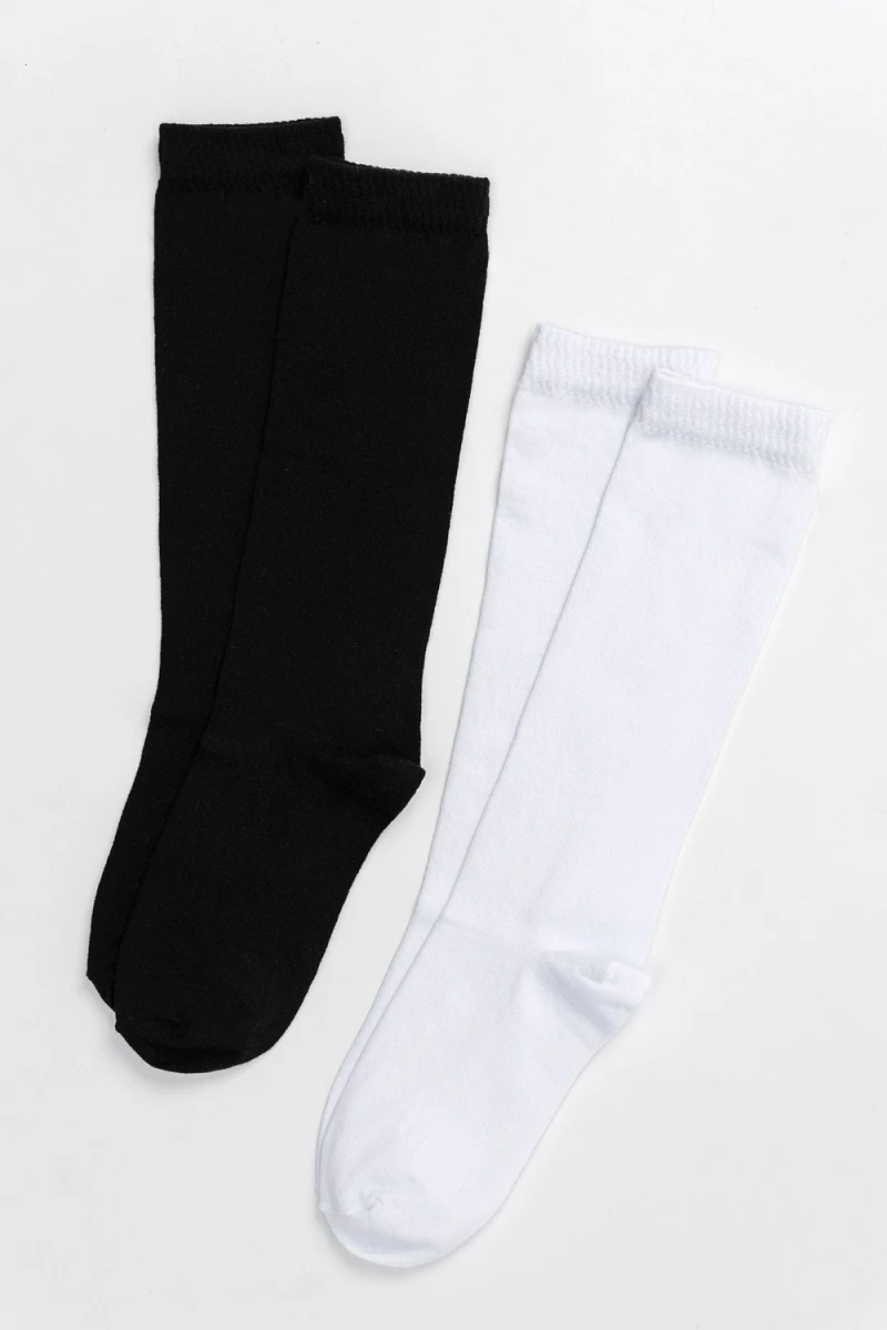 Гольфы Графика (гладь) (набор 2 пары) (белый, черный)