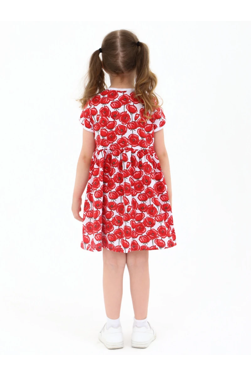 Платье 33066 Киска с карманами маки (маки)