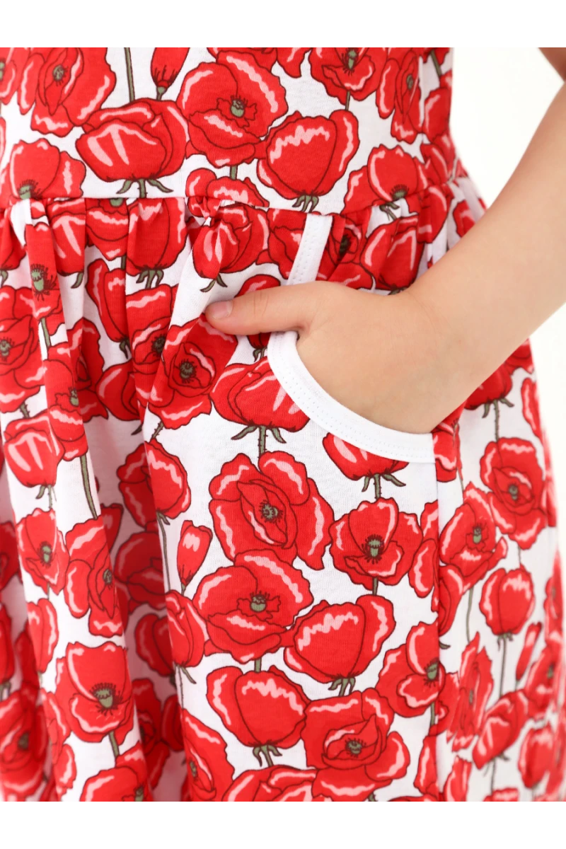 Платье 33066 Киска с карманами маки (маки)