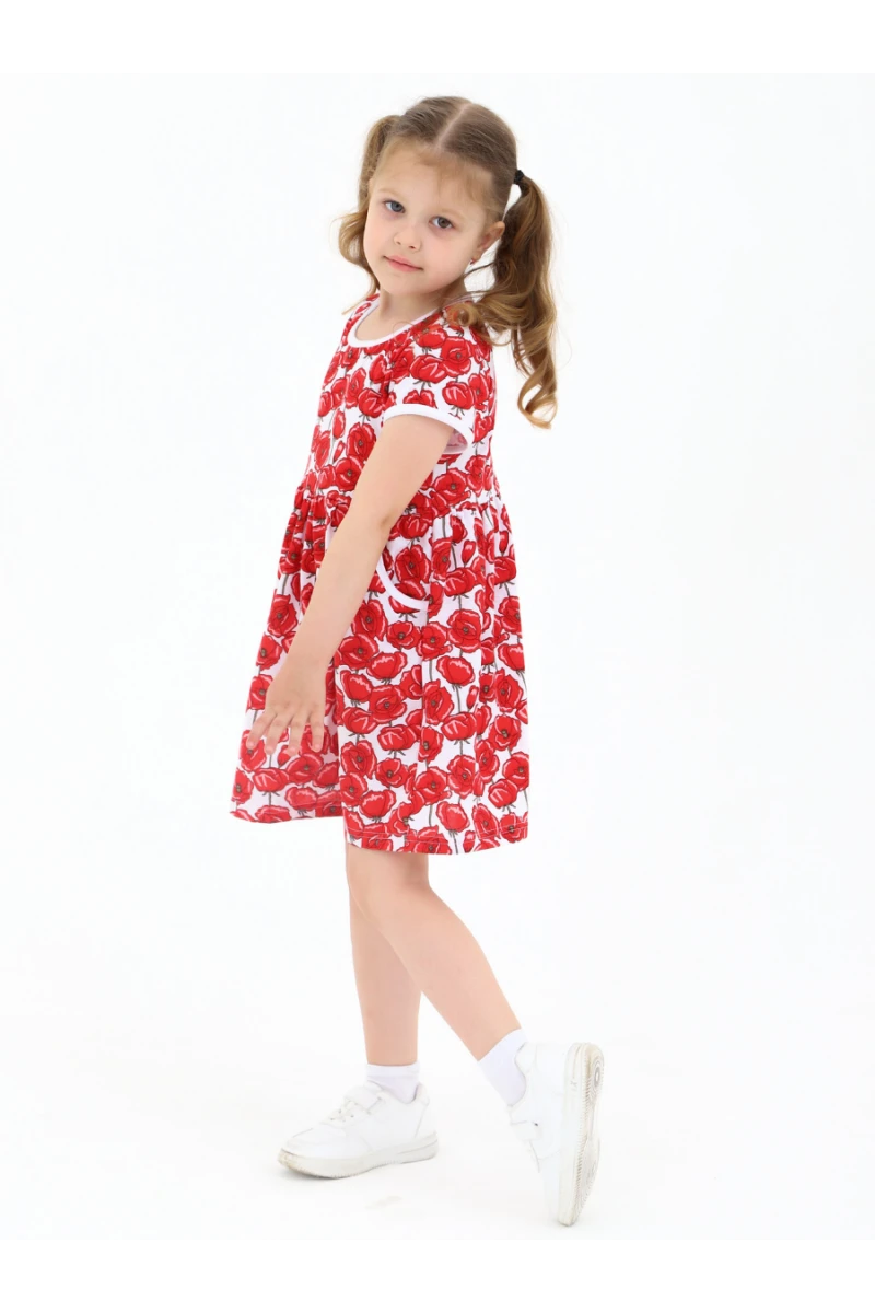 Платье 33066 Киска с карманами маки (маки)