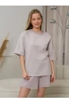 Костюм с шортами с шортами КЖ-01 (светло-серый)