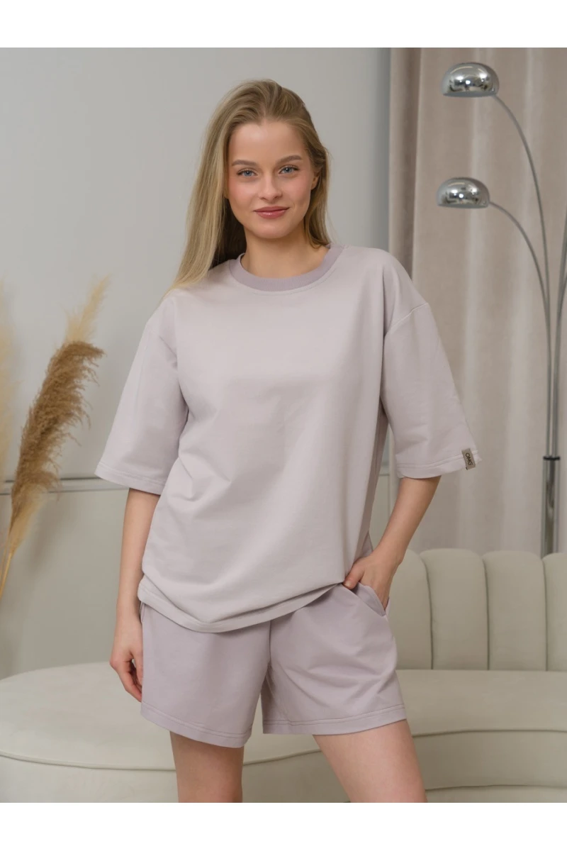 Костюм с шортами с шортами КЖ-01 (светло-серый)