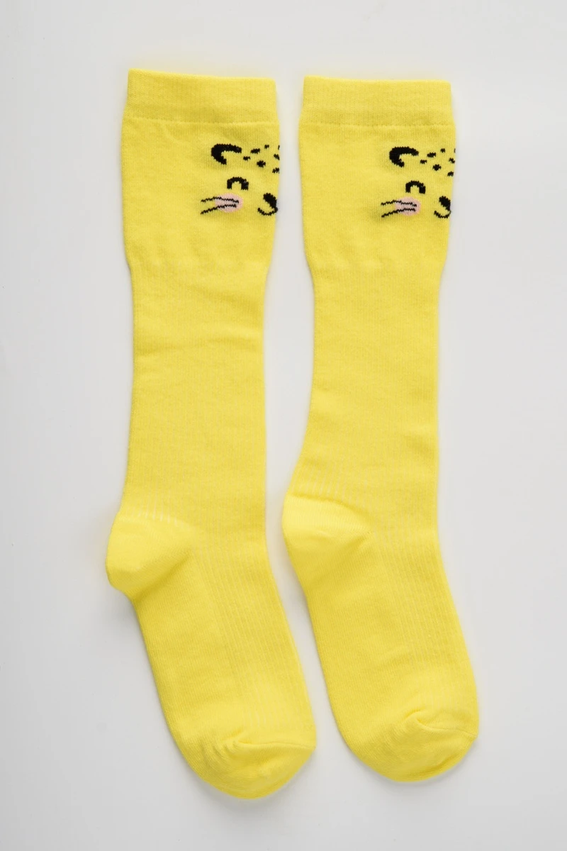 Детские гольфы Лео (набор 2 пары) (белый, желтый)