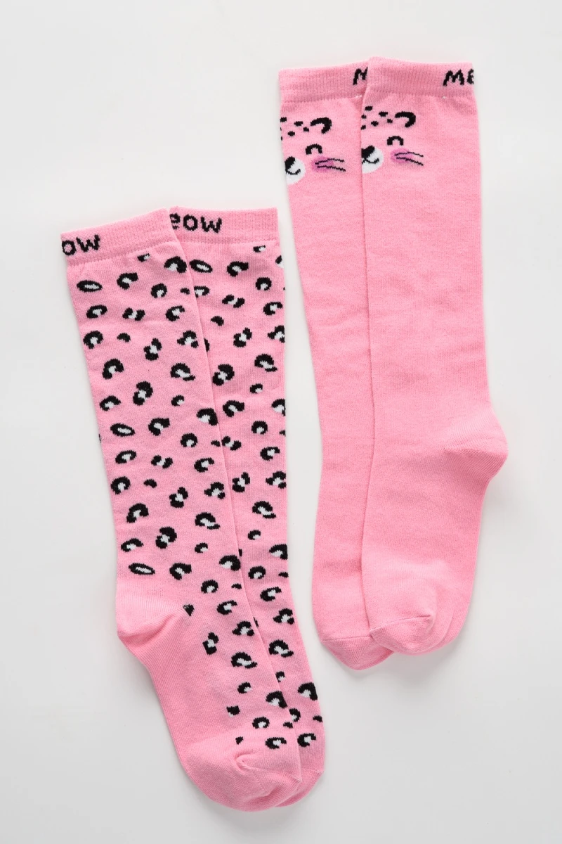 Детские гольфы Пантера (набор 2 пары) (розовый)