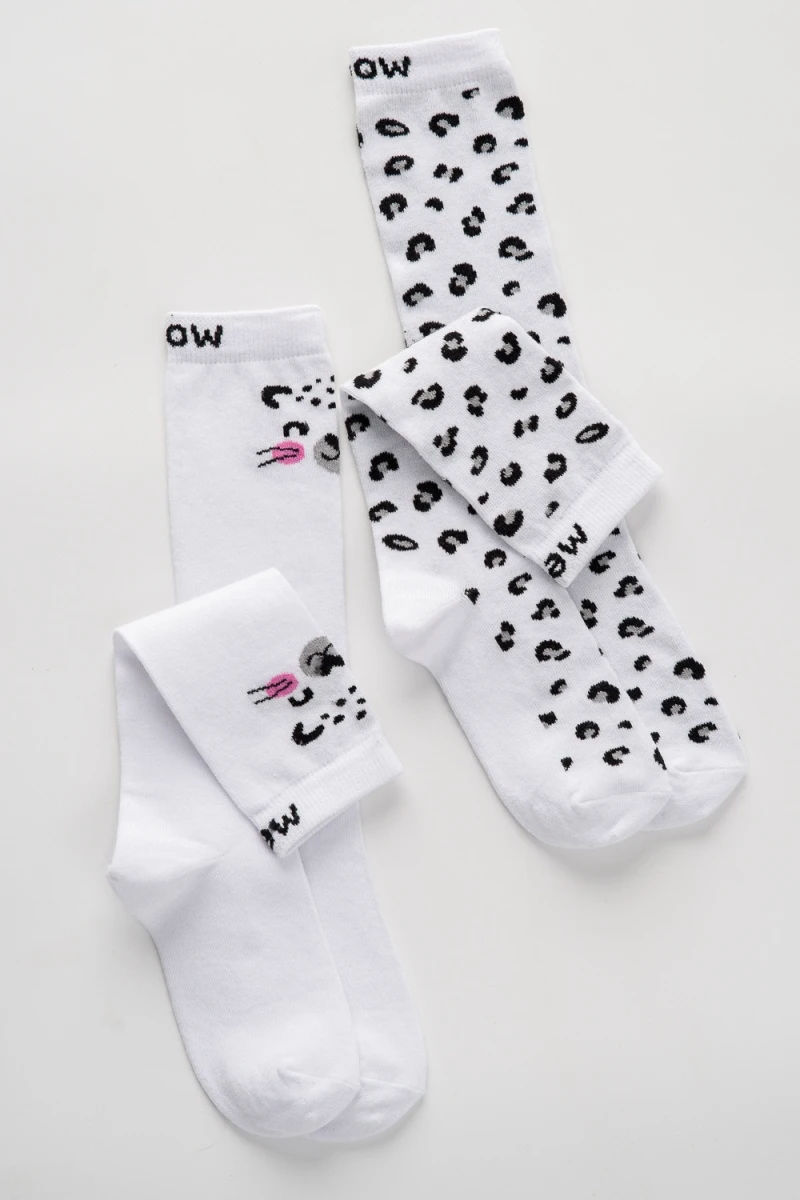 Детские гольфы Пантера (набор 2 пары) (белый)