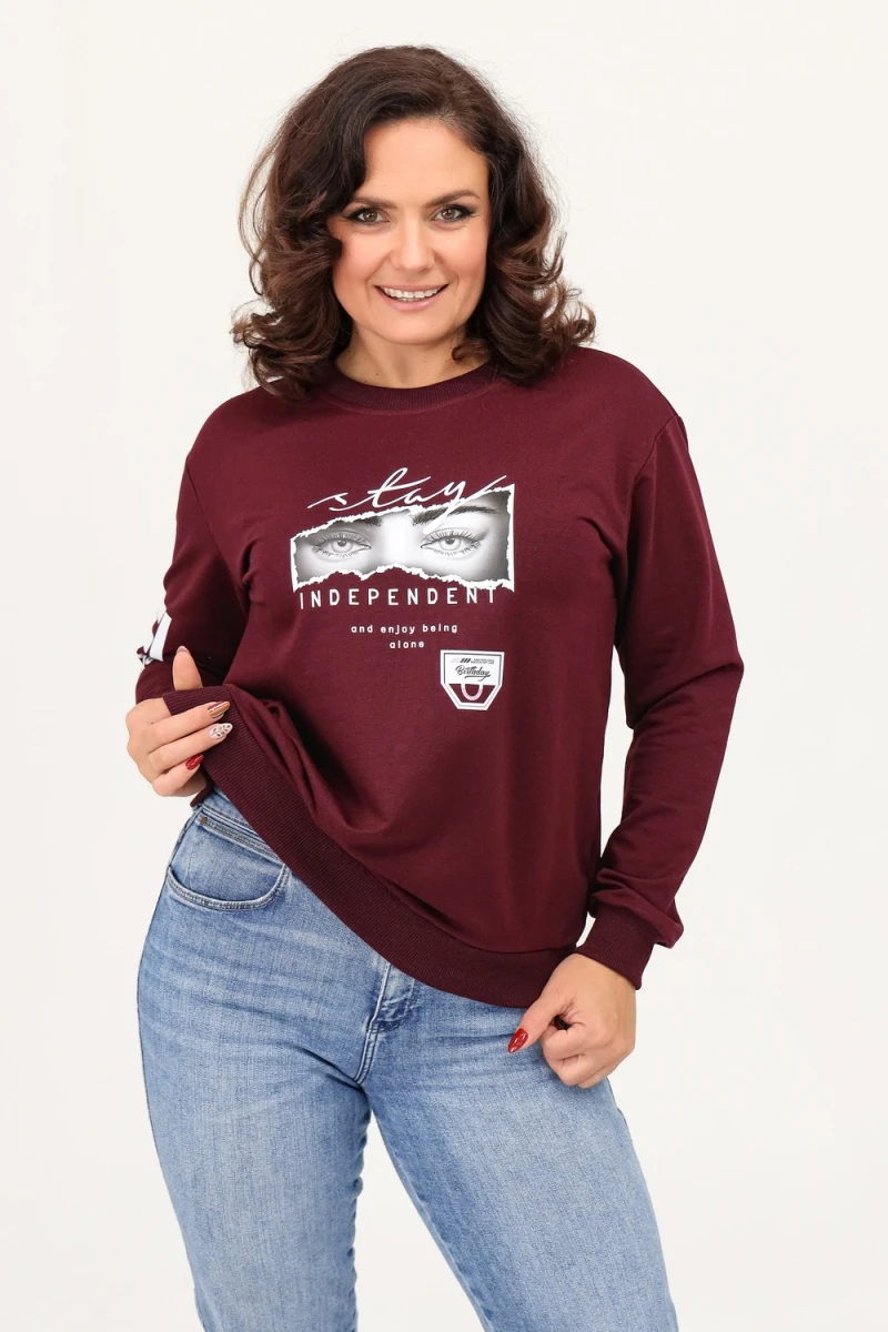 Свитшот 88515 (бордовый) Свитшот женский 88515 за 904 ₽ купить в интернет магазине ивановский трикотаж Василек