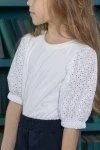 Блузка Ольга короткий рукав (белый)