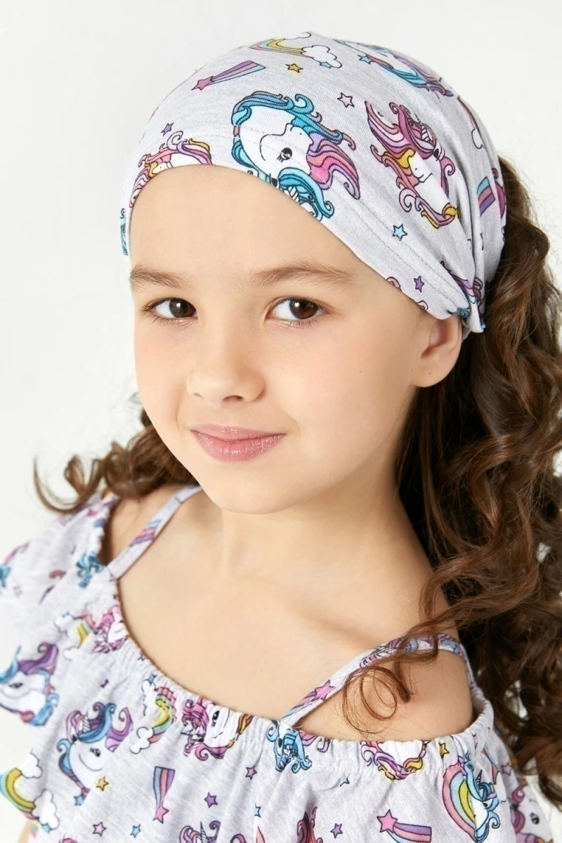 Повязка на голову ВОЛШЕБНЫЙ ЕДИНОРОГ (серый)