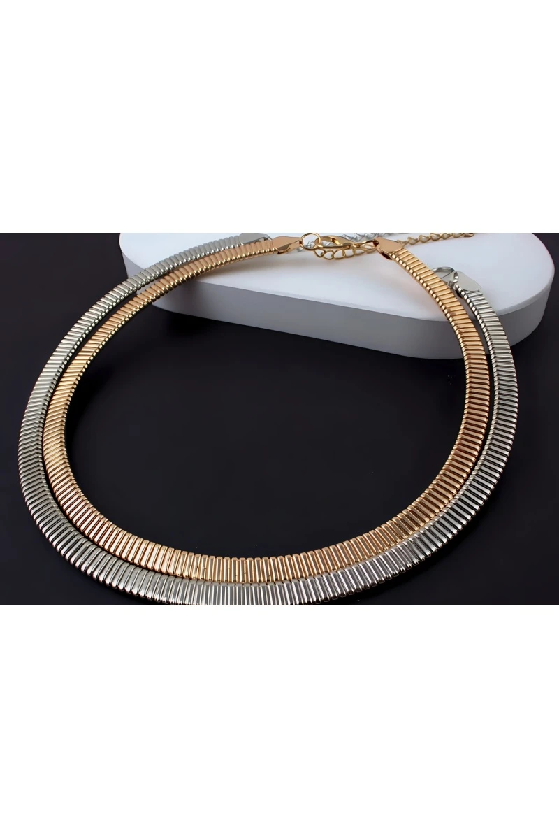 Чокер Дизайнерский Жгут, 8мм + Подарок, подарочная упаковка (серебро)