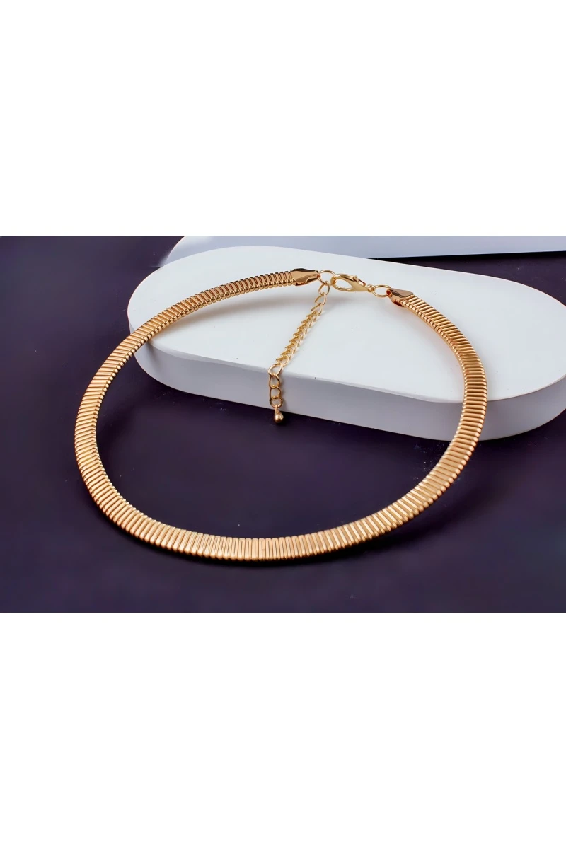 Чокер Дизайнерский Жгут, 8мм + Подарок, подарочная упаковка (золото)