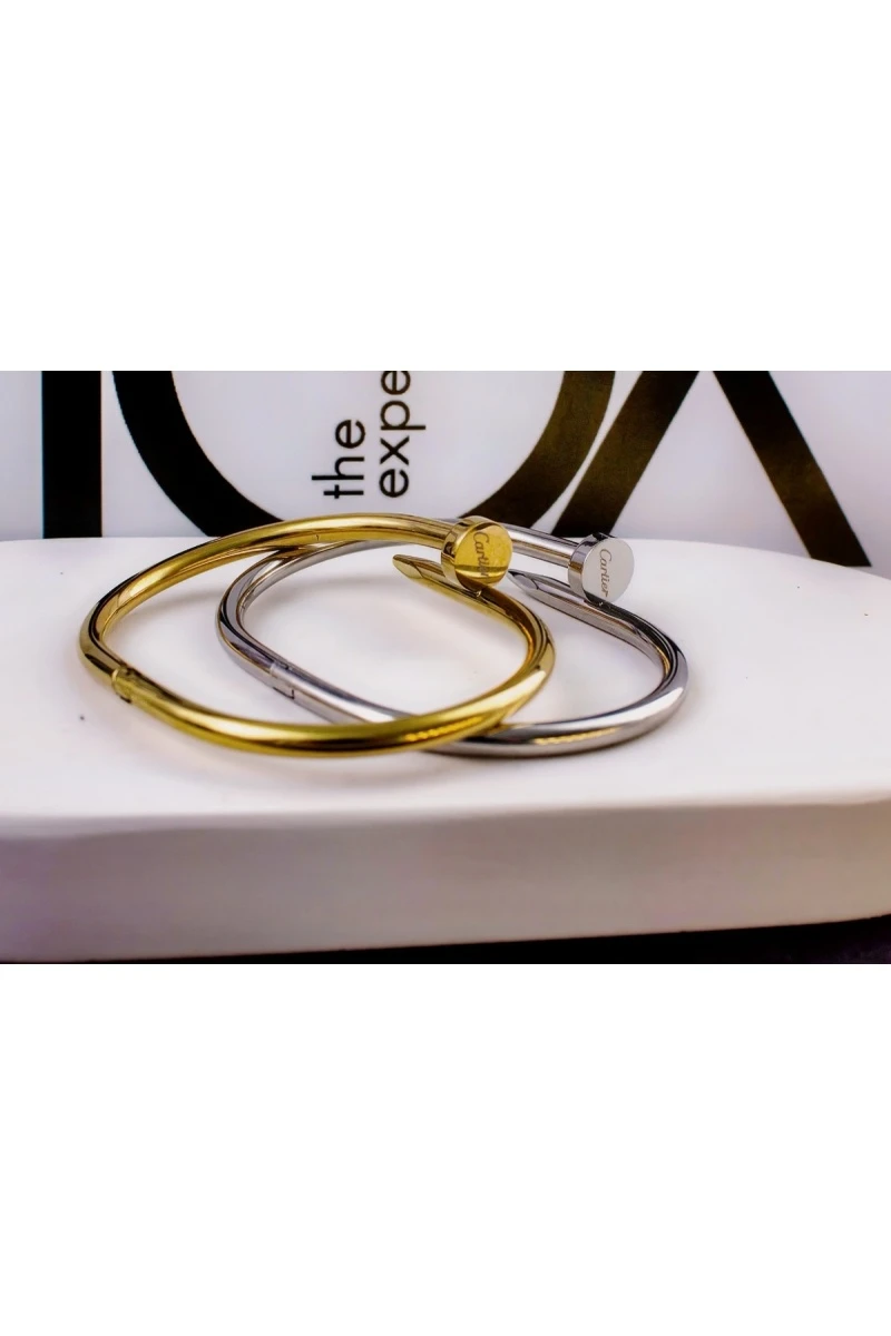 Браслет Гипоаллергенный из медицинского сплава, в стиле Картье Гвоздь + Подарок, в подарочном мешочке (золото)