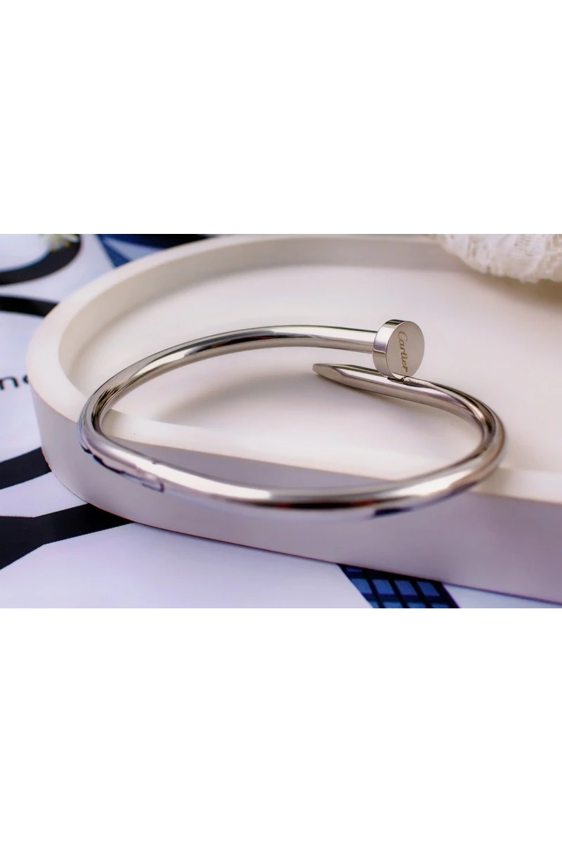 Браслет Гипоаллергенный из медицинского сплава, в стиле Картье Гвоздь + Подарок, в подарочном мешочке (серебро)