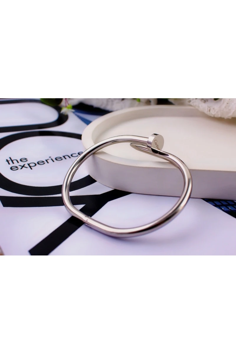 Браслет Гипоаллергенный из медицинского сплава, в стиле Картье Гвоздь + Подарок, в подарочном мешочке (серебро)