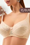 Бюстгальтер 21391 мягкий кружевной на косточках OIRO (бежевый)