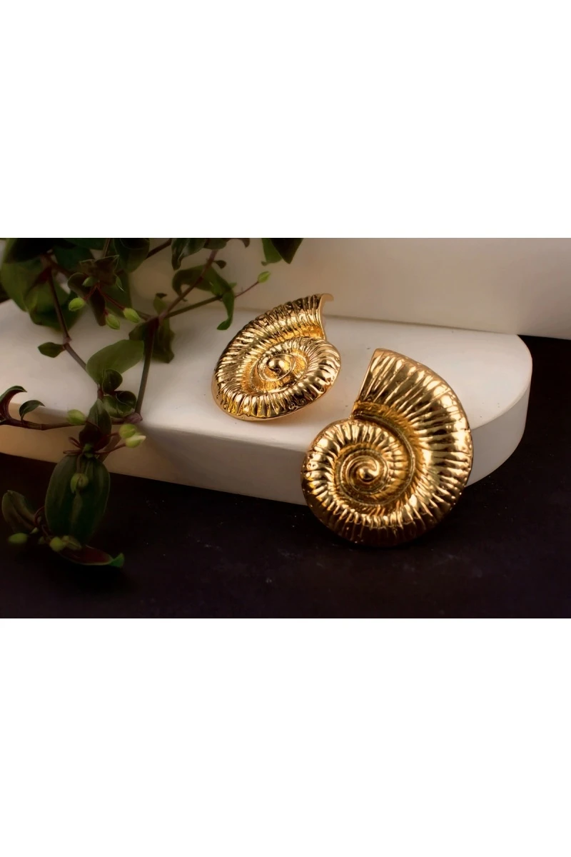 Серьги Морская симфония + Подарок (золото)