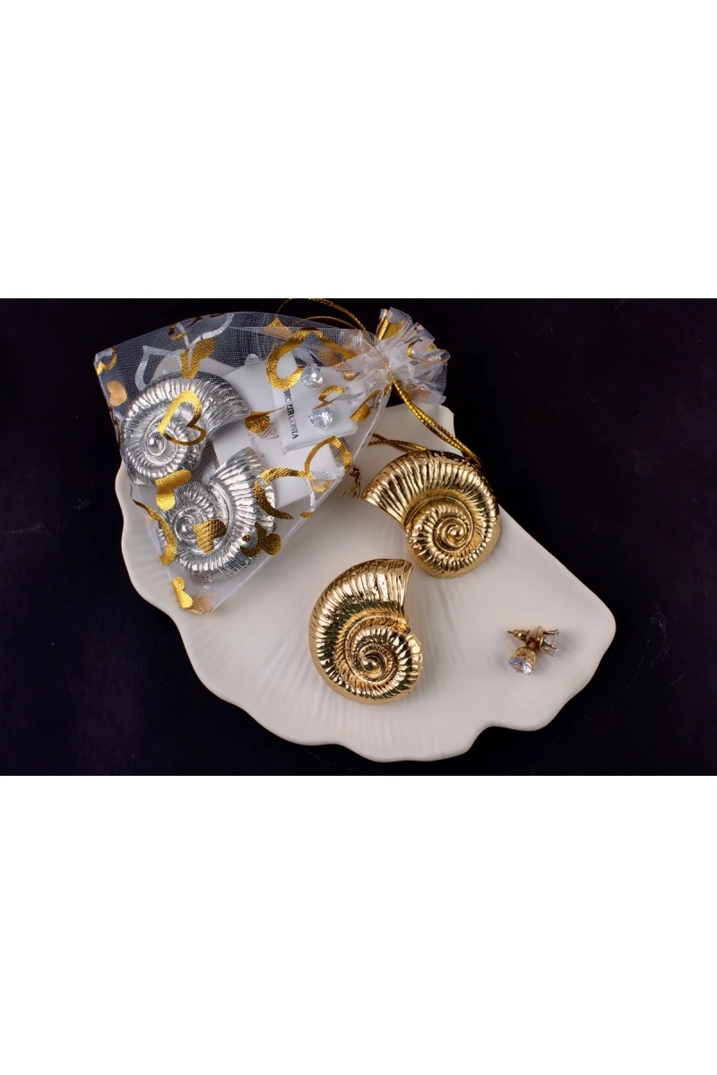 Серьги Морская симфония + Подарок (золото)