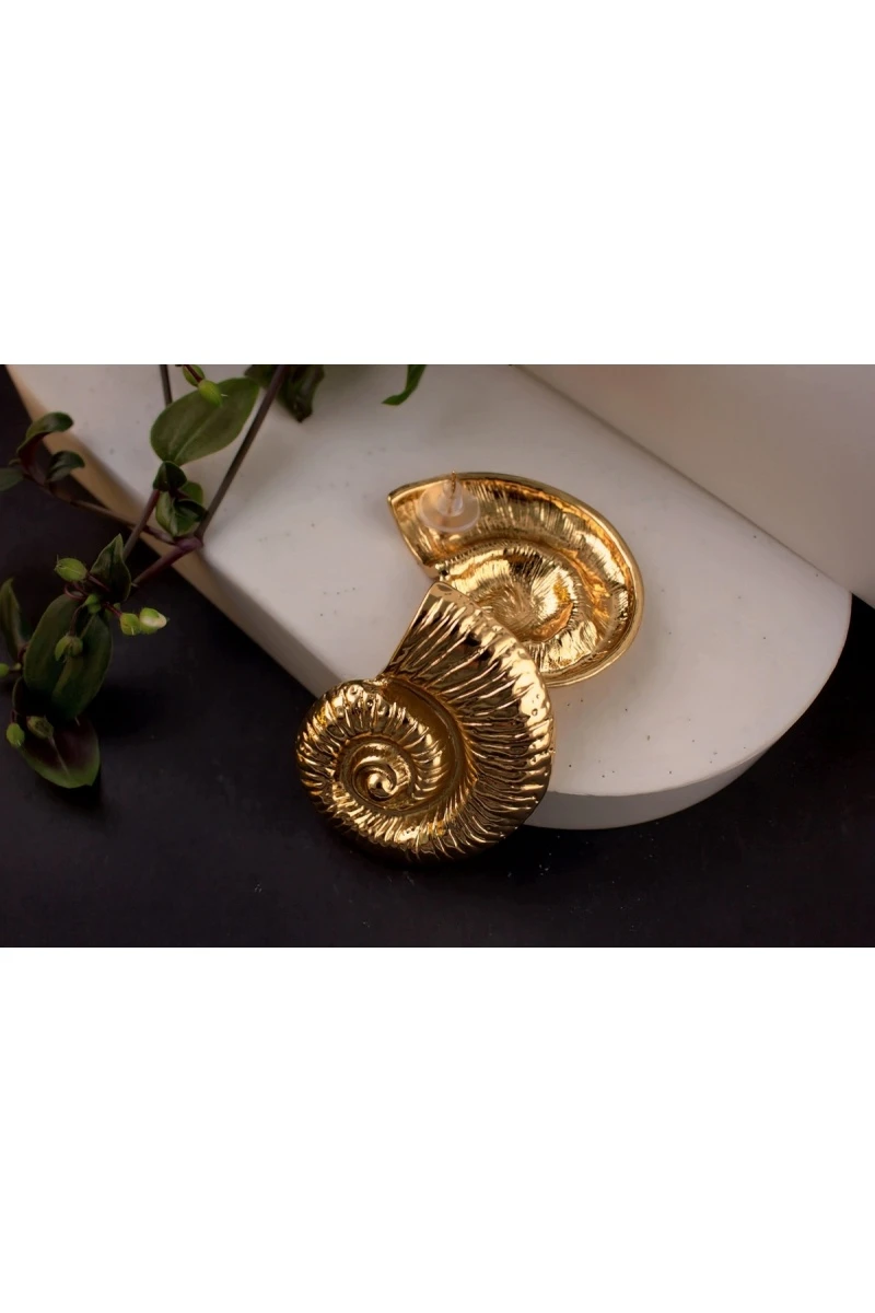 Серьги Морская симфония + Подарок (золото)