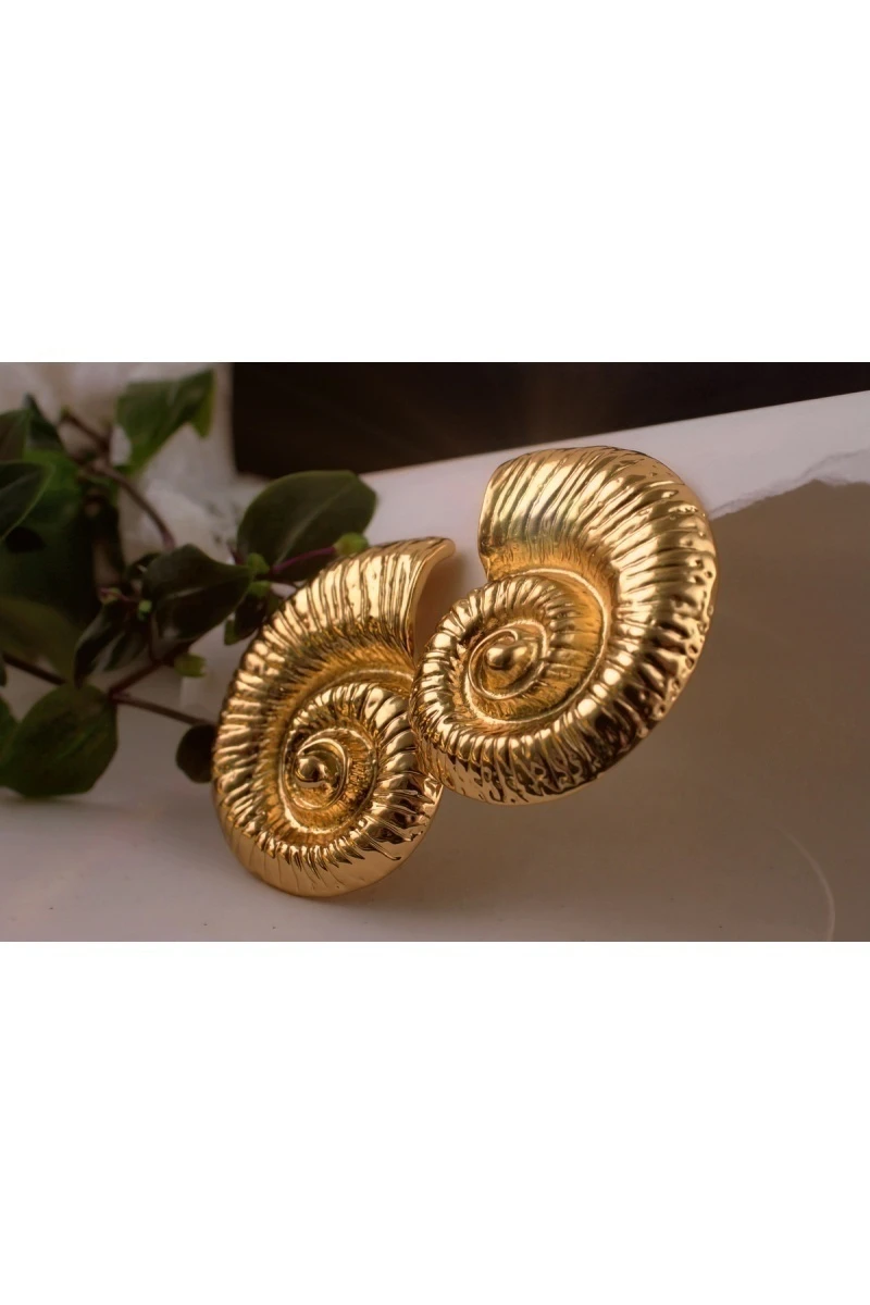 Серьги Морская симфония + Подарок (золото)