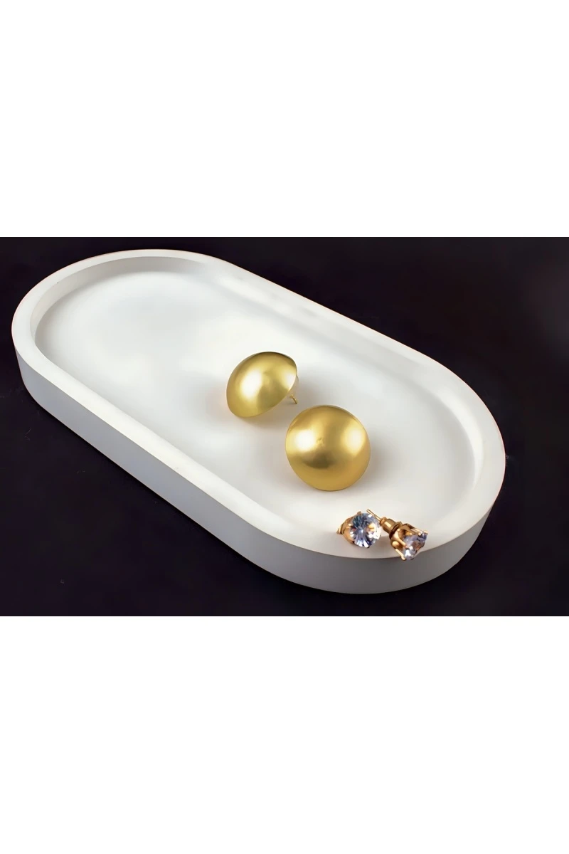 Серьги Суперлегкие Полусфера + Подарок (матовая латунь)