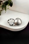 Серьги Суперлегкие Полусфера + Подарок (матовое серебро)
