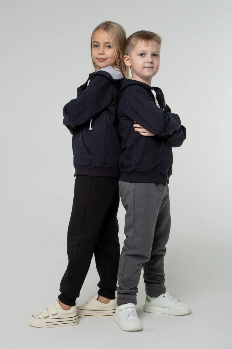 Детская худи зип 25-08 (синий)