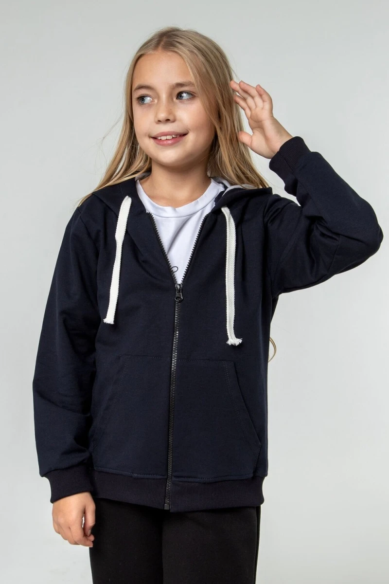 Детская худи зип 25-08 (синий)