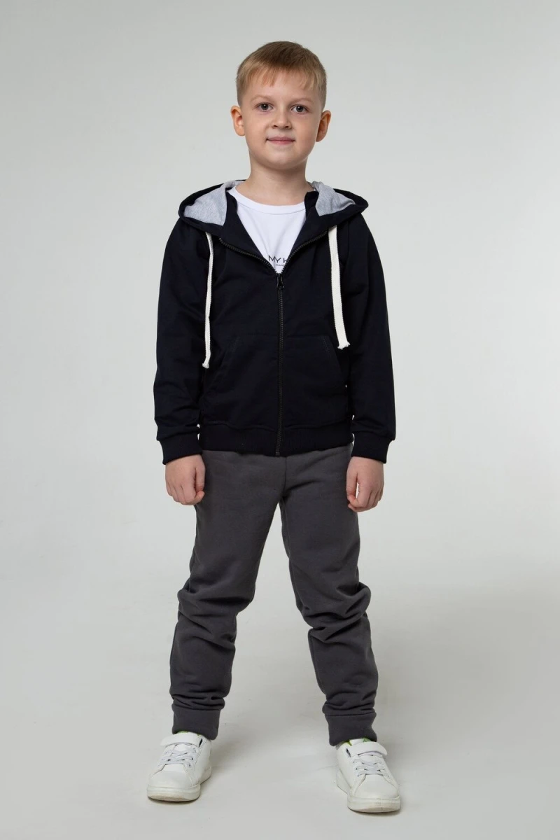 Детская худи зип 25-08 (синий)