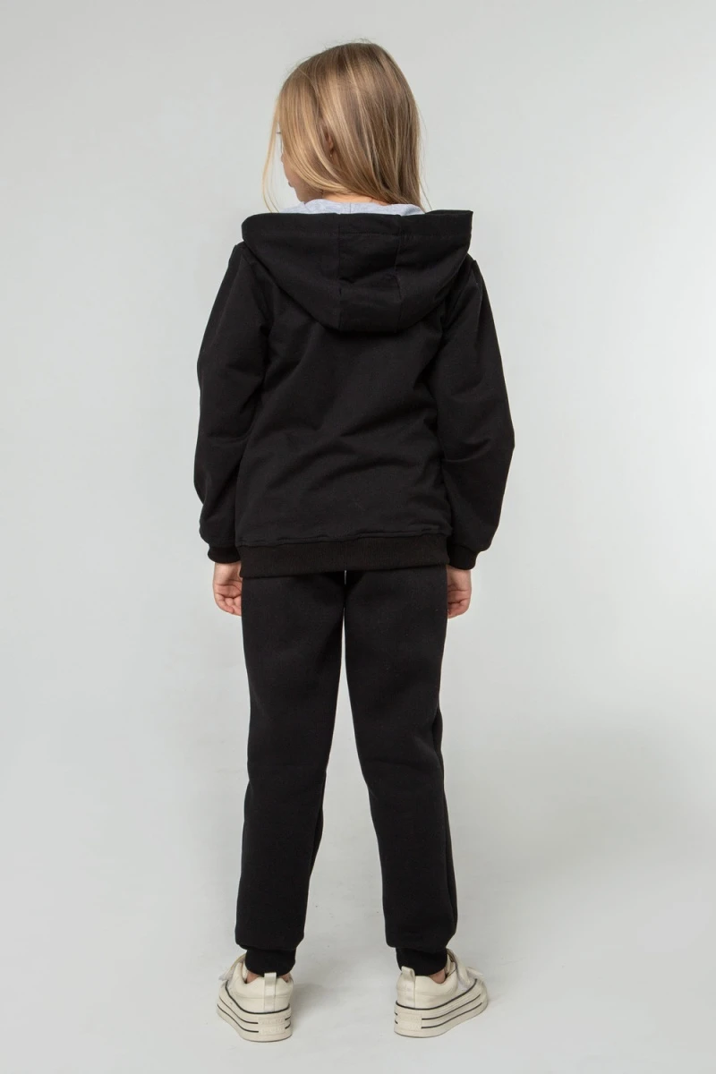Детская худи зип 25-08 (черный)