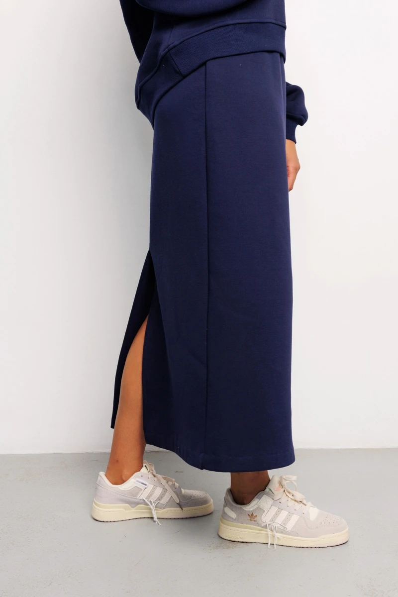 Юбка с разрезом 388DNV (темно-синий)