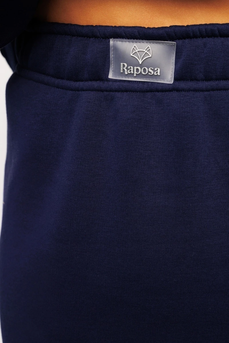 Юбка с разрезом 388DNV (темно-синий)