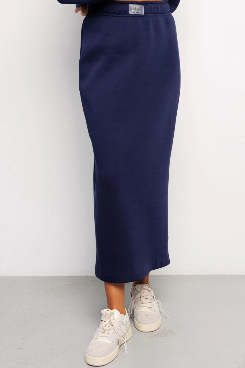 Юбка с разрезом 388DNV (темно-синий)