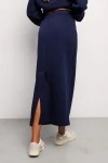 Юбка с разрезом 388DNV (темно-синий)