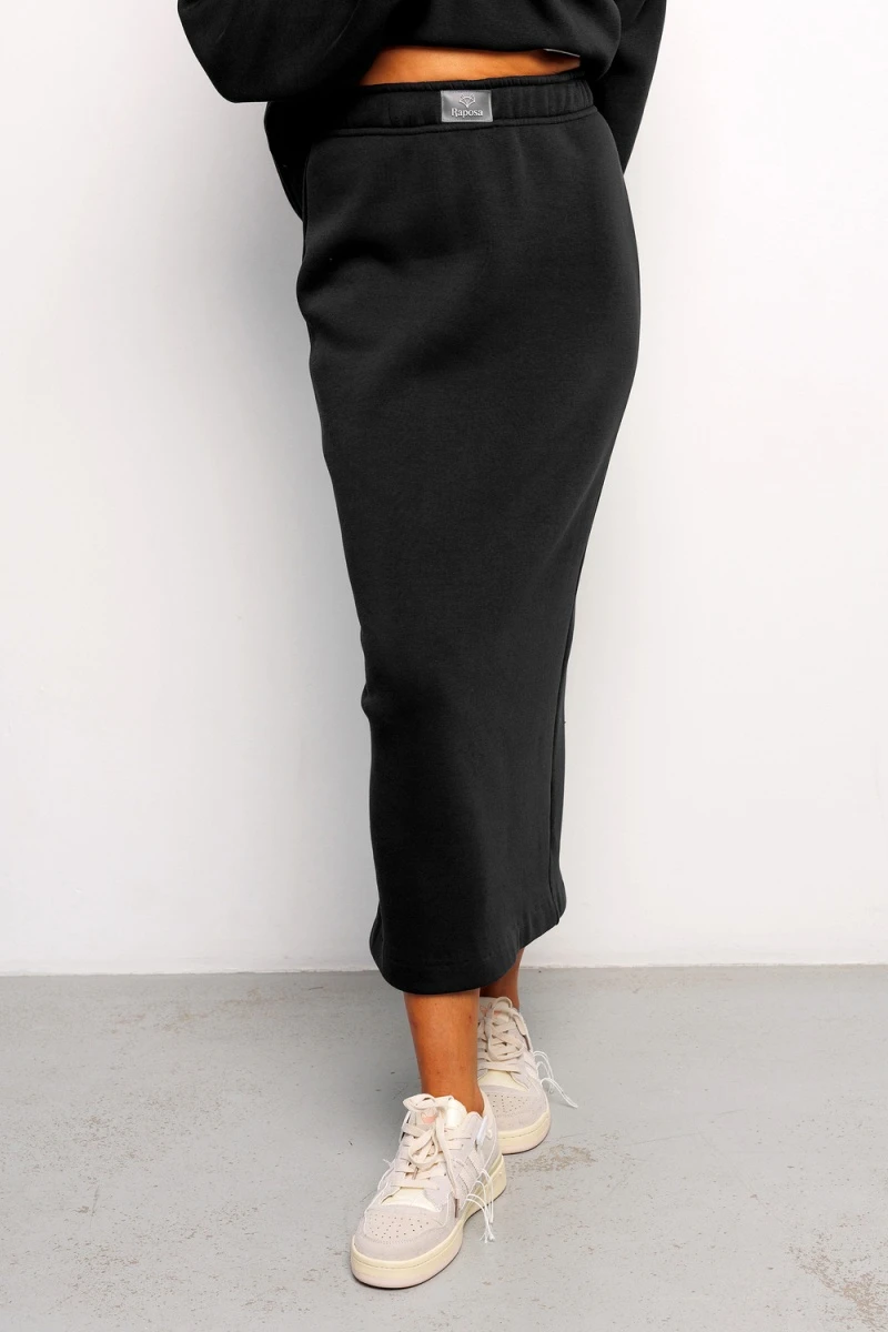 Юбка с разрезом 388BLK (черный)