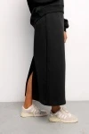 Юбка с разрезом 388BLK (черный)
