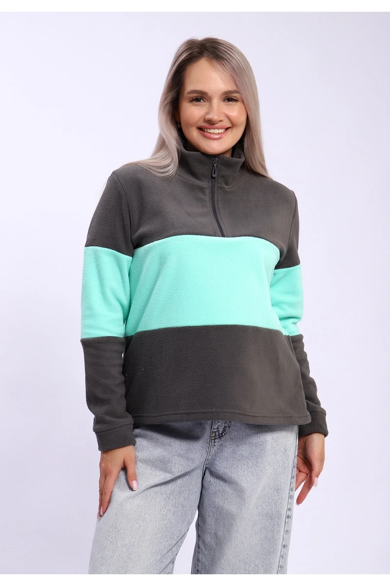 Толстовка 654 (серый+ментол)