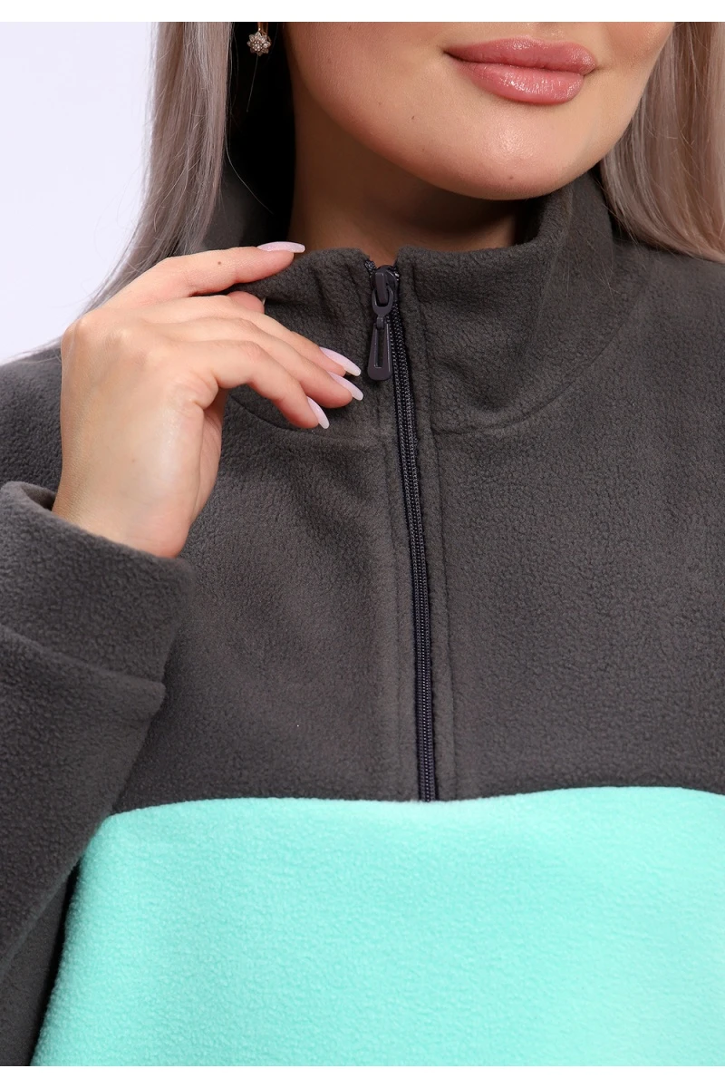 Толстовка 654 (серый+ментол)