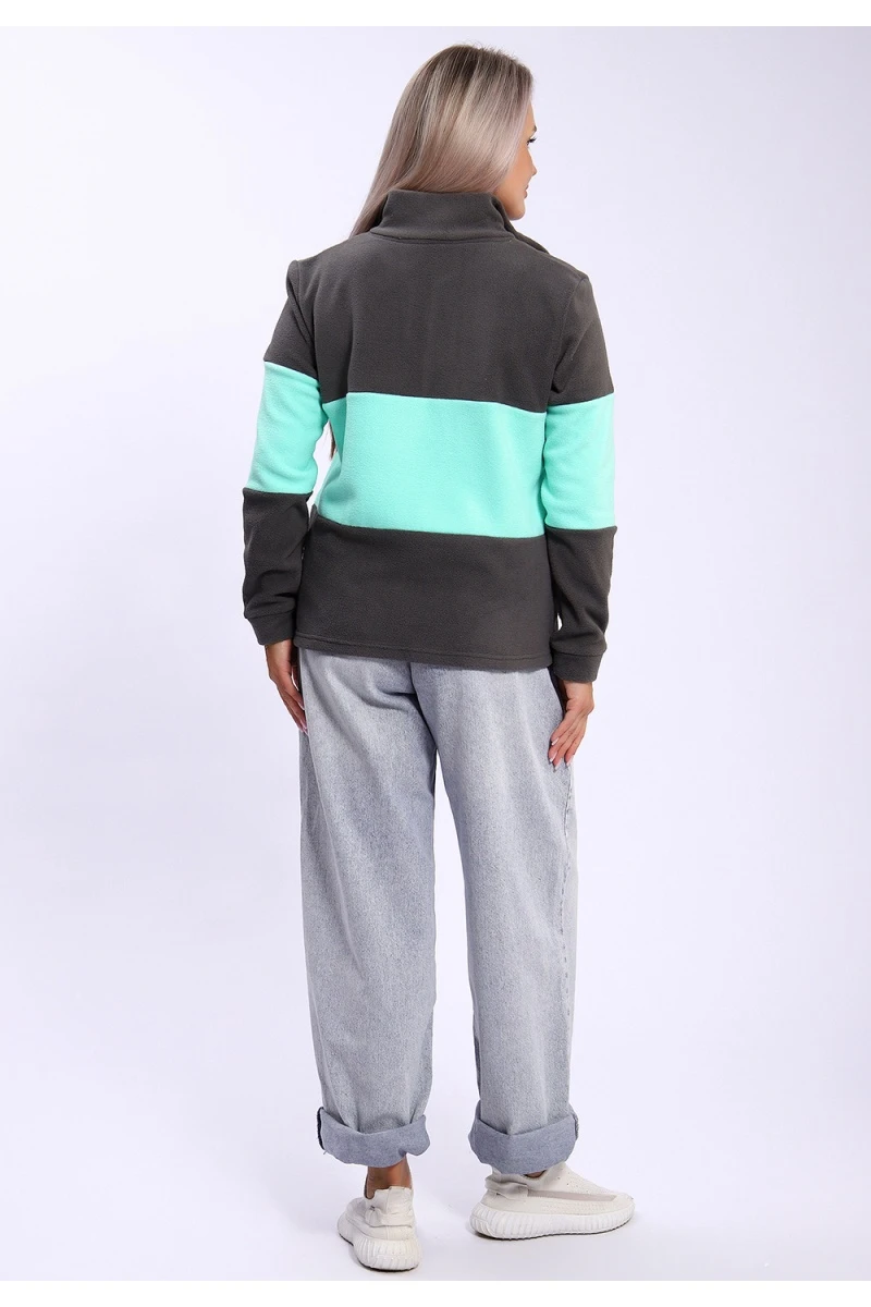 Толстовка 654 (серый+ментол)