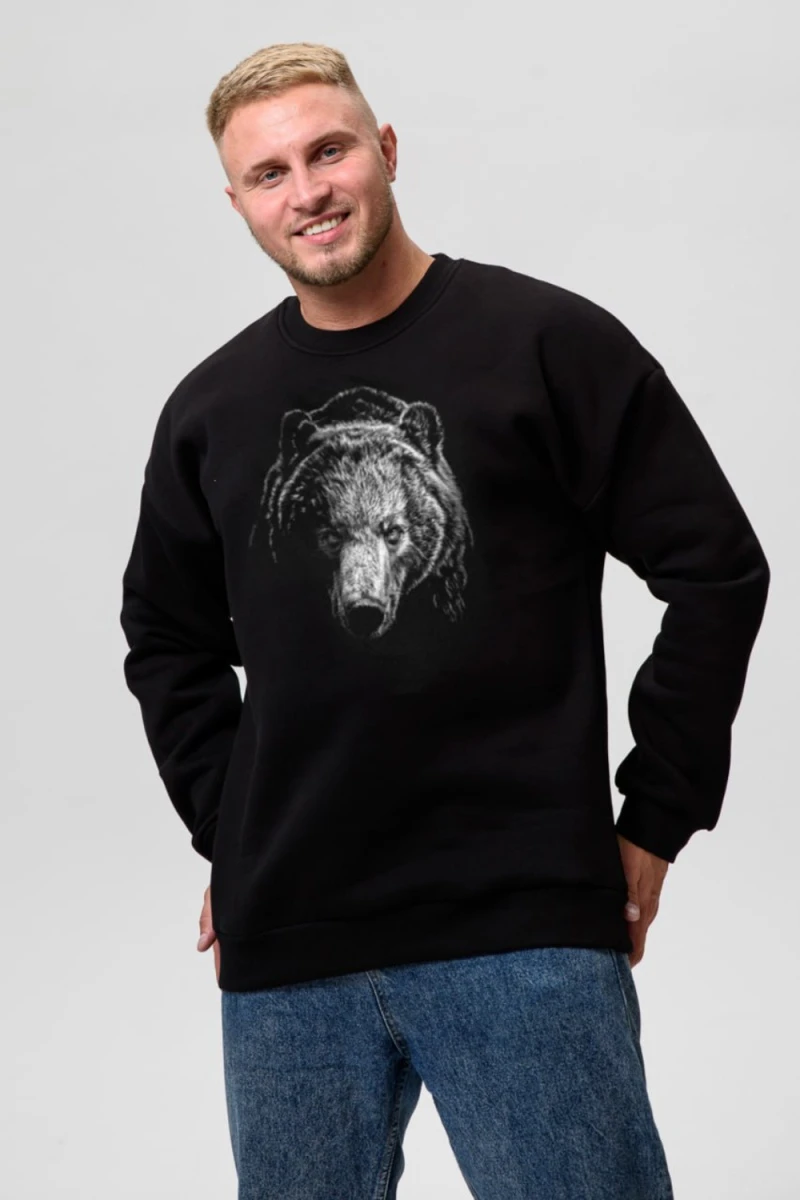 Свитшот 8559 (черный+медведь)