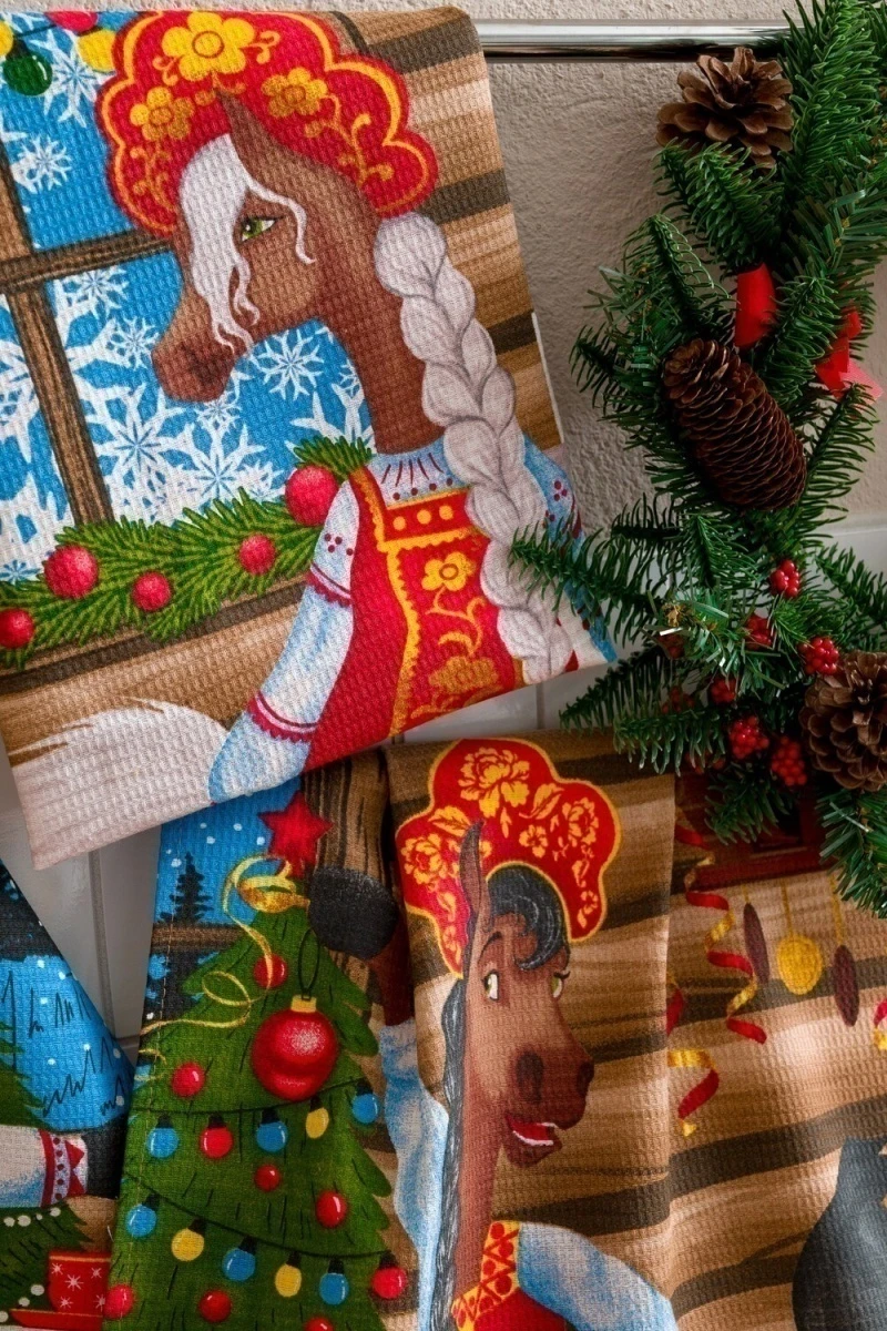 Полотенце Веселые лошадки (в ассортименте)